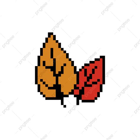 Pixel Art Autumn Leaf Icon Design Vector Autumn Icon Pixel Icon Icon
