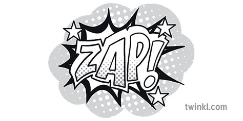 Zap Comic Strip Text Blanco Y Negro Illustration Twinkl