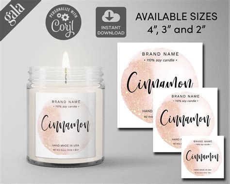 Candle Labels Diy Product Label Diy Editable Label Template Etsy
