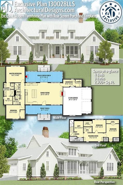 Architectural Designs Exclusive Modern Farmhouse Plan 130028lls Gives
