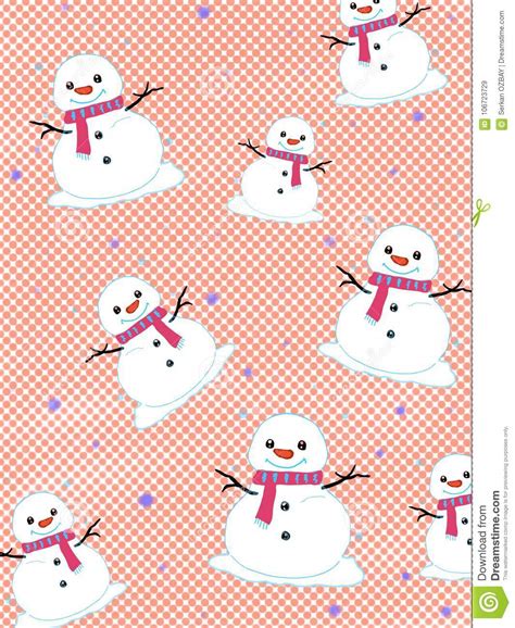 How to draw a cute cartoon snowman easy! Cute Snowman Pattern Illustration Cartoon Drawing White ...