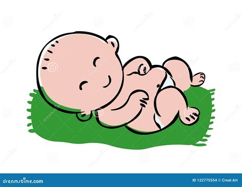New Born Babyvector Illustration Of Cute Baby Stock Vector