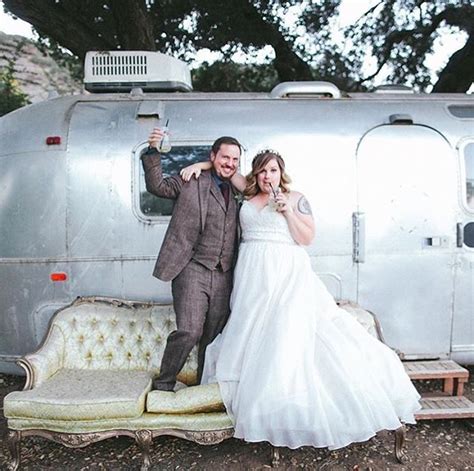 Bride And Groom With Airstream At The Retro Ranch Temecula Ca Photo By