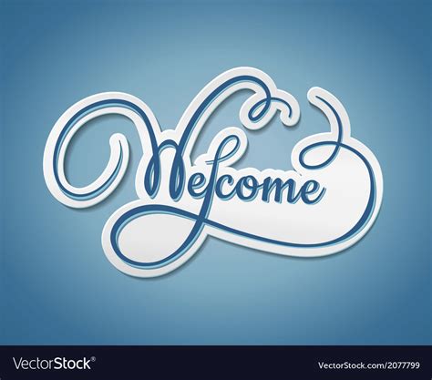 Welcome Sticker With Swirling Text Royalty Free Vector Image