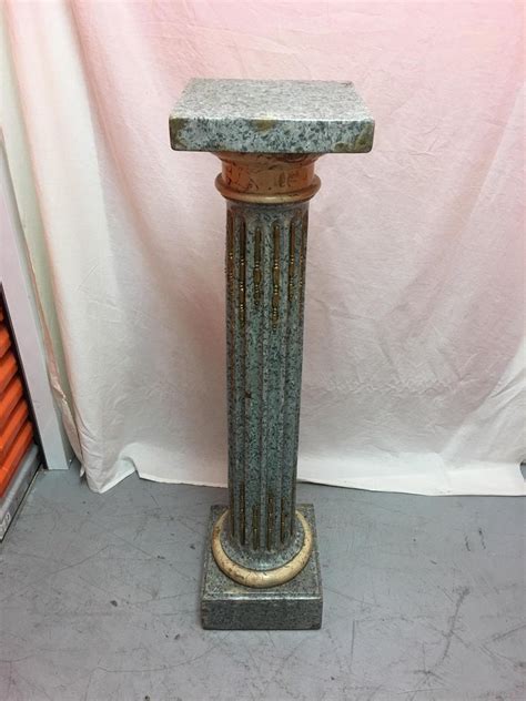 Italian Marble Pedestal With Gold And Bronze Decorations Early 20th
