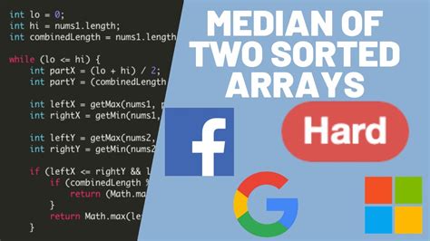 LeetCode Explained Median Of Two Sorted Arrays HARD YouTube