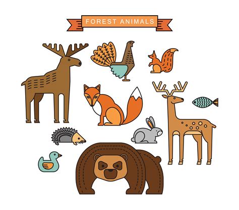 Vector Illustrations Of Forest Animals 304650 Vector Art At Vecteezy