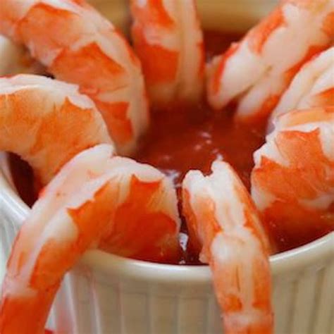 Arrange cold shrimp on a platter and serve with chilled sauce. Shrimp with Low-Sugar Cocktail Sauce - Kalyn's Kitchen
