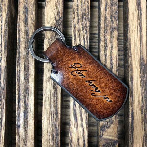 Personalized Leather Keychain Custom Leather Keyring Can Be