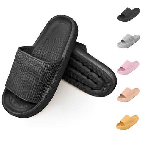 Homieway Black Sandals For Women And Men Non Slip Bathroom Shower