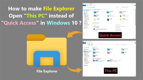How To Make File Explorer Open This Pc Instead Of Quick Access In