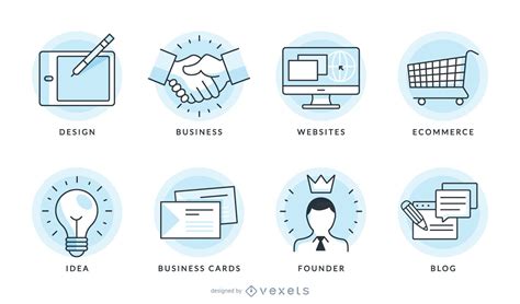 Business Icons Vector Graphic Set Vector Download