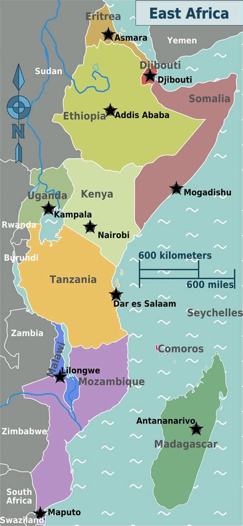 East Africa Regions Map East Africa East Africa Travel Africa Map