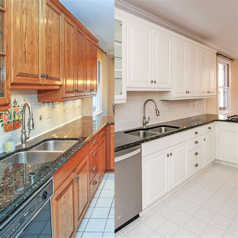 Before And After Painted Cabinets With Benjamin Moore White Dove