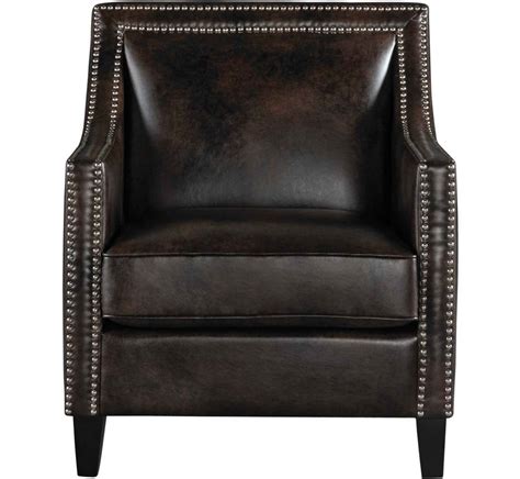 One plush throw pillow in floral pattern included. Dark Brown Chrome nailhead trim Solid wood an... | Accent ...