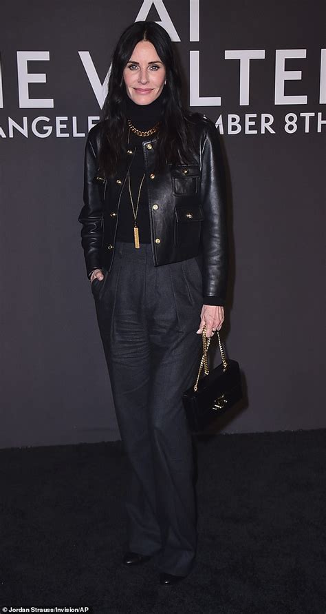 Courteney Cox Oozes Cool In Black Outfit Alongside Jennifer Meyer At