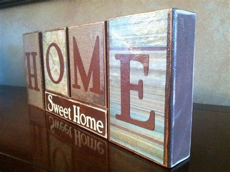 Home Sweet Home Wood Blocks Wood Sign Home Decor Fireplace Etsy