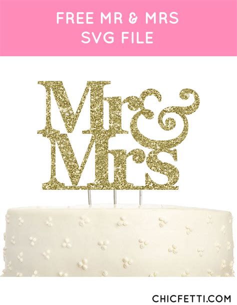 Mr And Mrs Cake Topper Svg