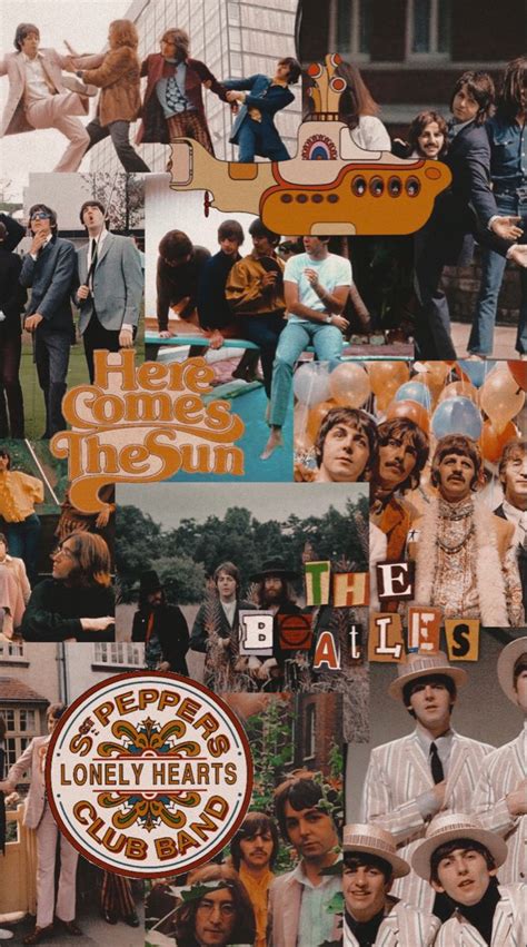 The Beatles Aesthetic Collage Wallpaper In 2022 Beatles Wallpaper