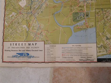 Map Ptc Map Of Philadelphia 10 1950 Showing Street Car Bus And Subway