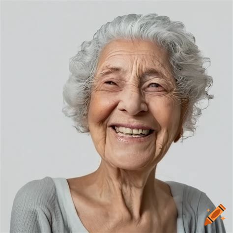 Portrait Of A Smiling Elderly Woman On Craiyon