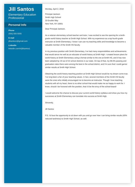 The last paper you sent me is very smart. Teacher Cover Letter | TemplateDose.com