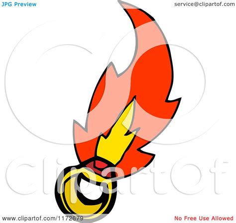 Cartoon Of A Magic Ring With Red Flames Royalty Free Vector Clipart