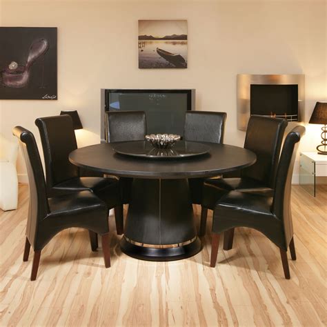 Round Oak Dining Table Lazy Susan Black Oak And 6 High