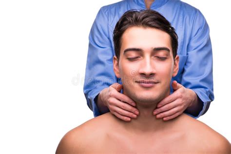 The Man During Massage Session Isolated On White Stock Image Image Of Hands Care 82135125