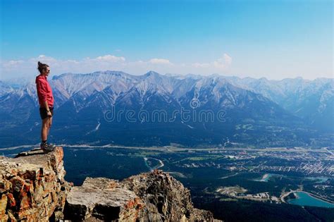 View Of Rocky Mountains And Canmore Town From The Top Of