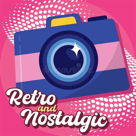 Isolated Colored Vintage Camera Retro And Nostalgic Vector Stock