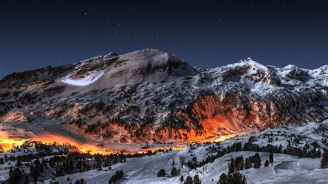 Ice Mountains Landscapes Snow Night Fire Deviantart High Definition Hdr