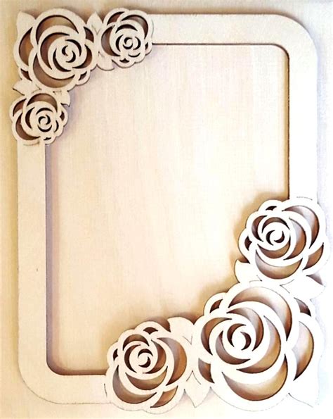 Photo Frame With Roses Laser Cut Free Vector Cdr Download