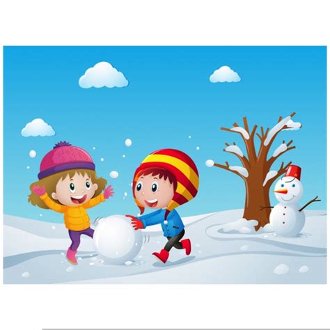 Free Clipart Children Playing Snow Free Images At Vector
