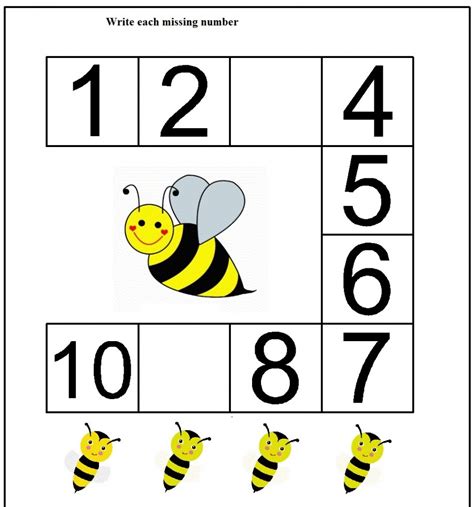 Missing Number Worksheet For Kids1 10 Crafts And Worksheets For