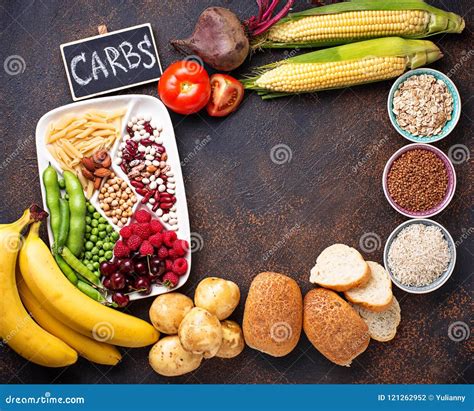 Healthy Products Sources Of Carbohydrates Stock Photo Image Of