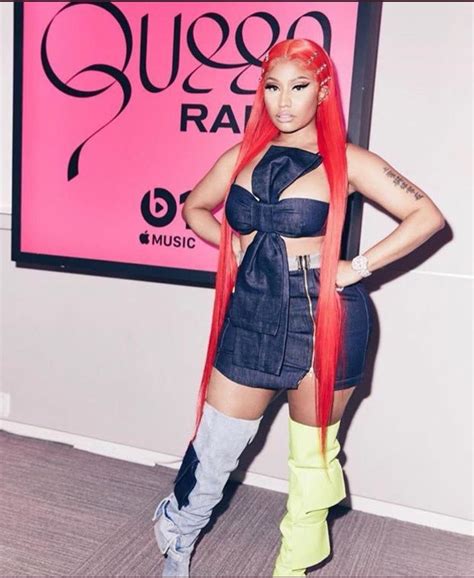 Nicki Minaj With Red Inches On Queen Radio Nicki Minaj Outfits Nicki