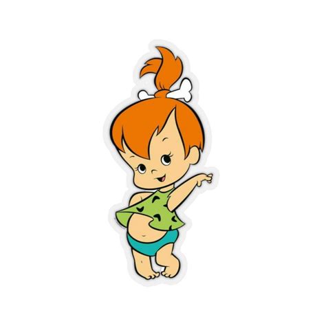 Pebbles Kiss Cut Sticker The Flintstones Cartoon Old Etsy