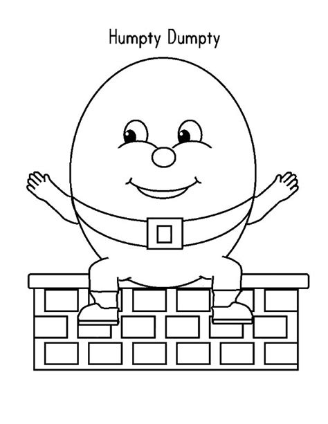 Humpty Dumpty Spread His Hand Wide Coloring Pages | Coloring Sky