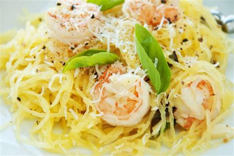 Creamy Spaghetti Squash With Shrimp Lean And Green Recipes
