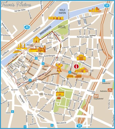 Essen Düsseldorf Map Tourist Attractions Travelsfinderscom