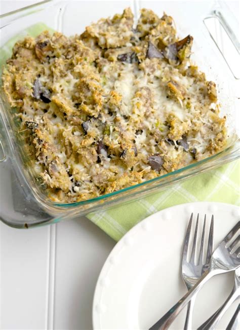 The centerpiece of contemporary thanksgiving in the united states and in canada is thanksgiving dinner, a large meal, generally centered on a large roasted turkey. Turkey Sausage and Roasted Eggplant Casserole