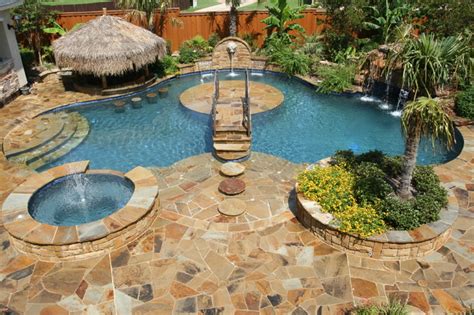 Backyard Paradise Tropical Pool Dallas By El Dorado Pools