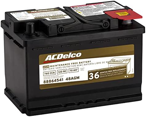Acdelco Gold 48agm 36 Month Warranty Agm Bci Group 48 Battery Black