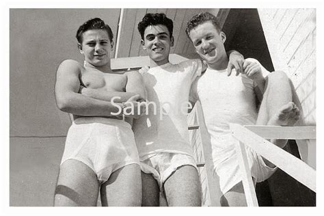 Vintage 1940s Photo Reprint Near Nude Soldiers Bulge And Smile Etsy Australia