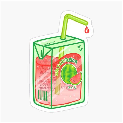 A Carton Of Watermelon Juice Sticker