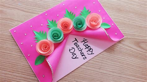 She can also draw some cute hearts and designs. Special Handmade Teacher's Day Card // Beautiful Teacher's ...