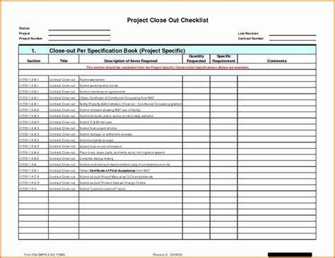 Project Closeout Checklist Sample Awesome Construction Project Punch