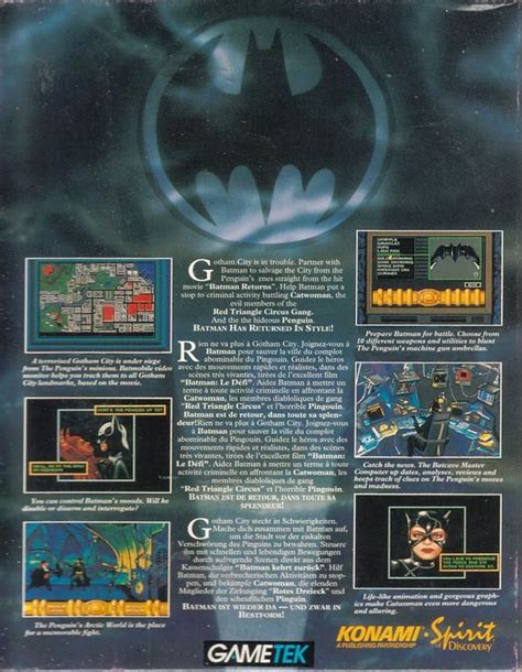 Batman Returns Cover Or Packaging Material Mobygames