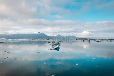 Iceberg In Jokulsarlon Glacier Mirror Lake In Iceland Stock Image